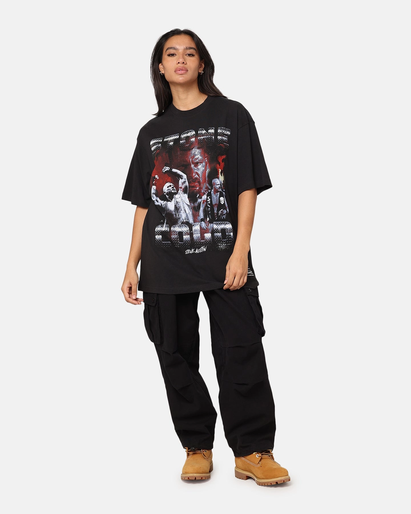 Pocket Design Mitchell & Ness X WWE Stone Cold Steve Austin Stone Cold T-Shirt Overdyed Black