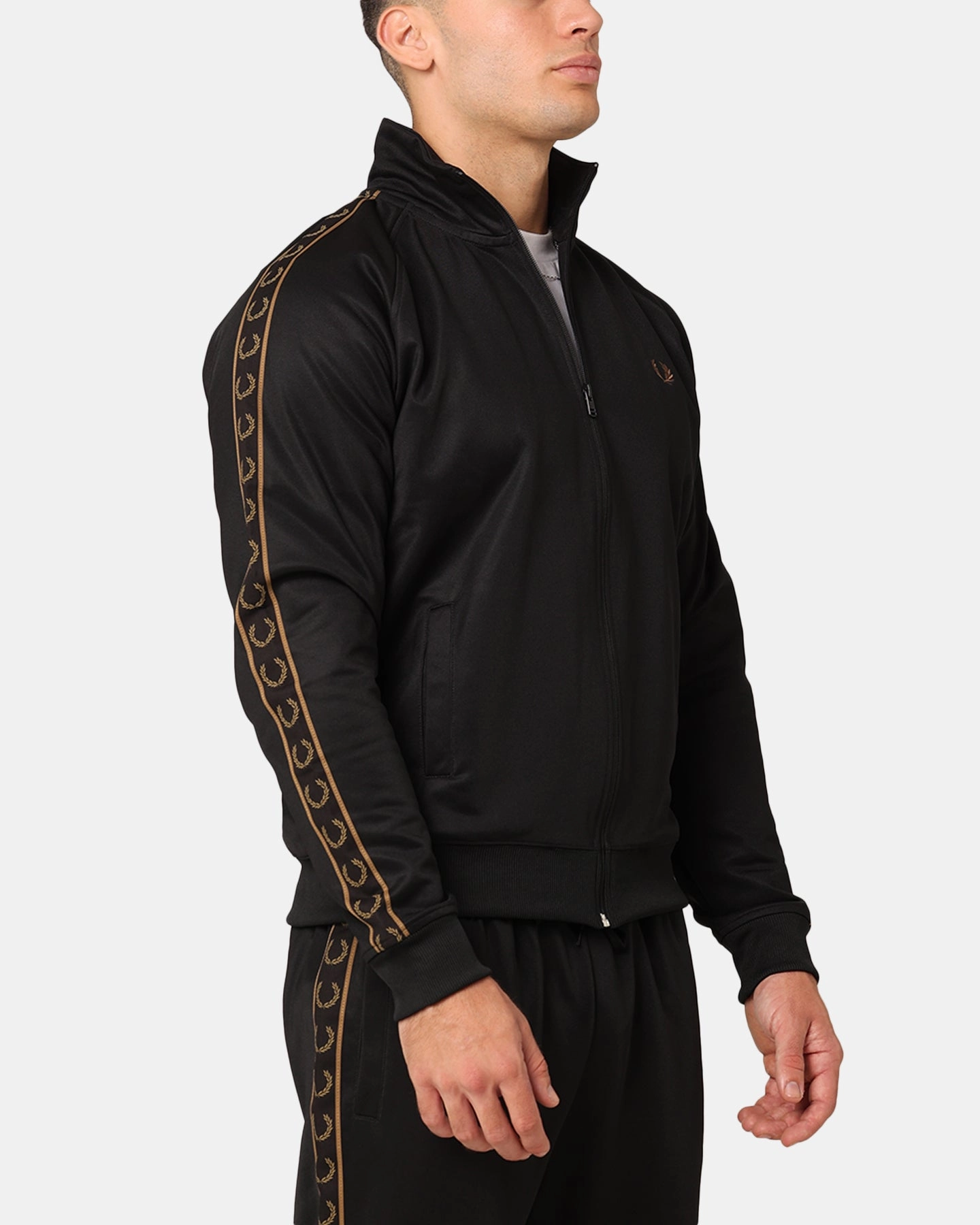Fred Perry Contrast Tape Track Jacket Black/Stone Art