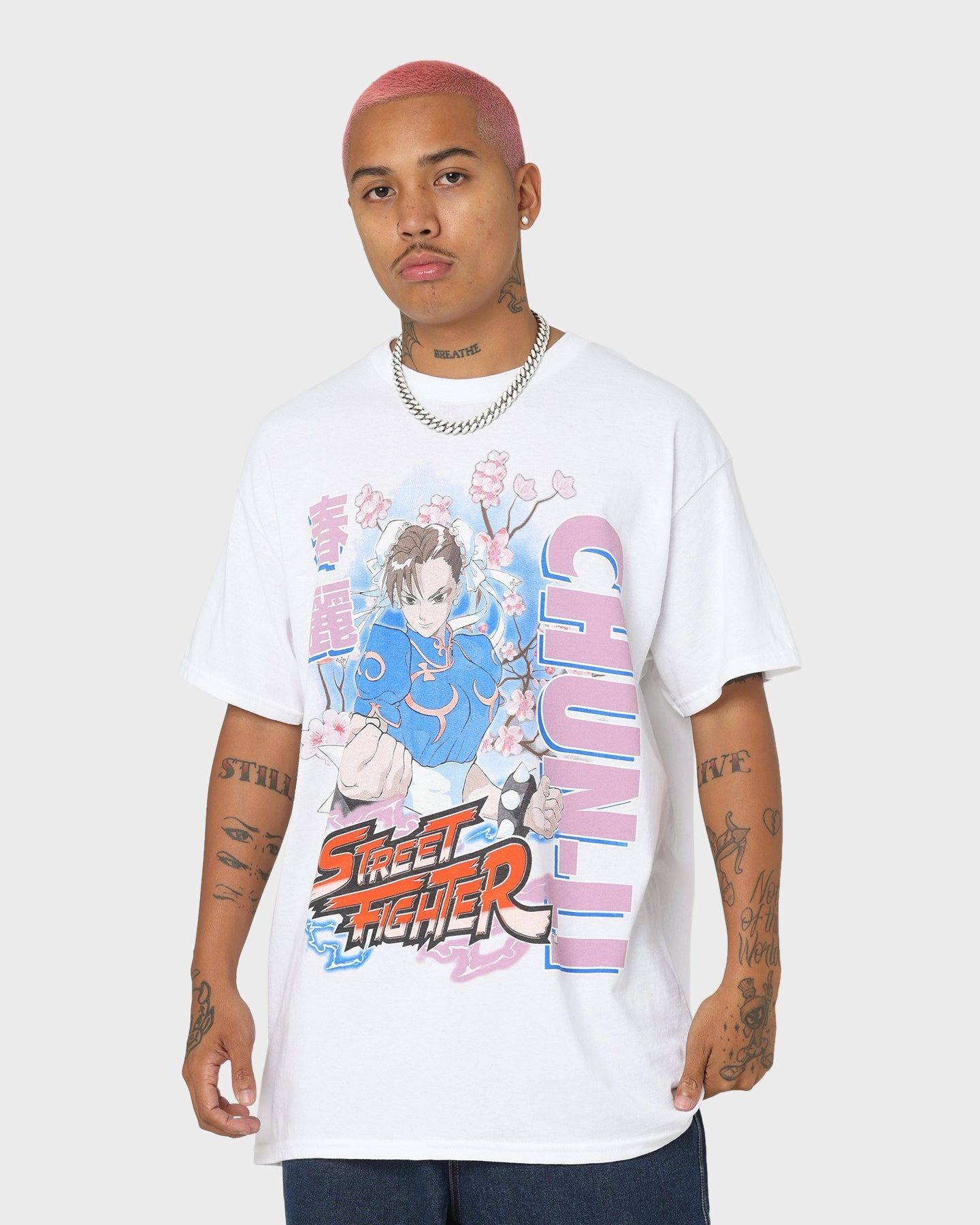 Goat Crew X Street Fighter Chun Li T-Shirt White Minimal Outfit Layered Hem Detail