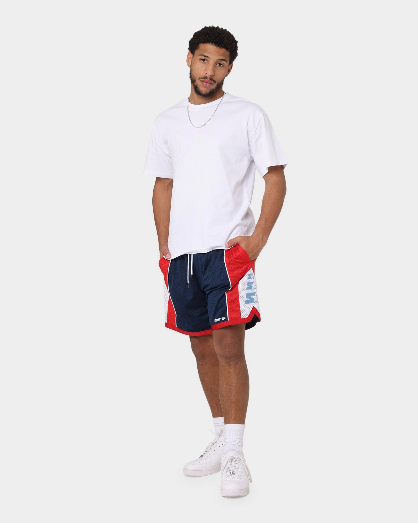 Rough texture denim alternative Starter Downtown Basketball Shorts Navy