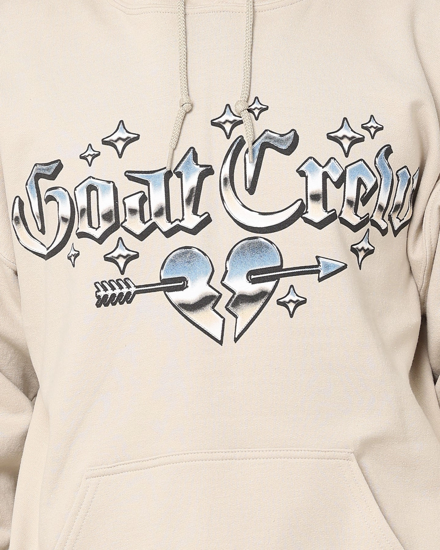 elastic waistband Adult Goat Crew No Love Hoodie Stone/Wheat
