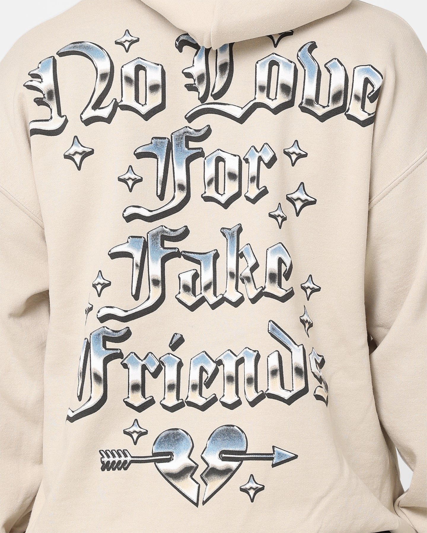Check Non Restrictive Mobility Goat Crew No Love Hoodie Stone/Wheat