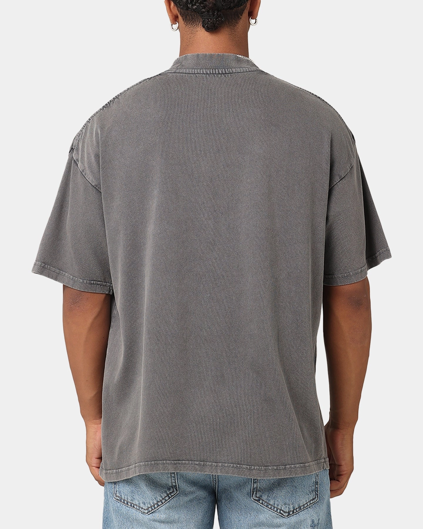 Simple Look Chill Fit Carre Cartel Mock Neck T-Shirt Washed Charcoal