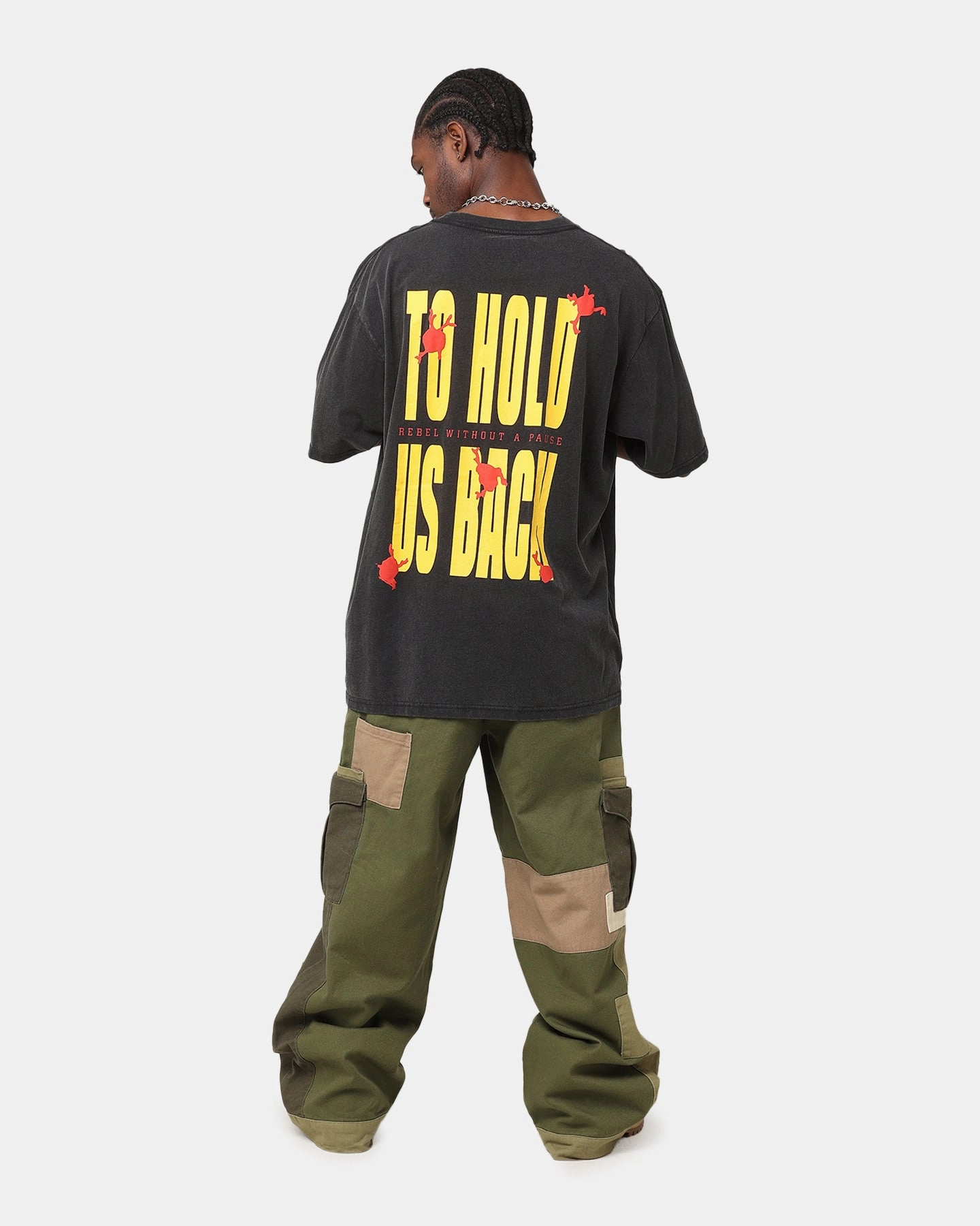 High Density Fabric Public Enemy Hold Us Back T-Shirt Washed Black