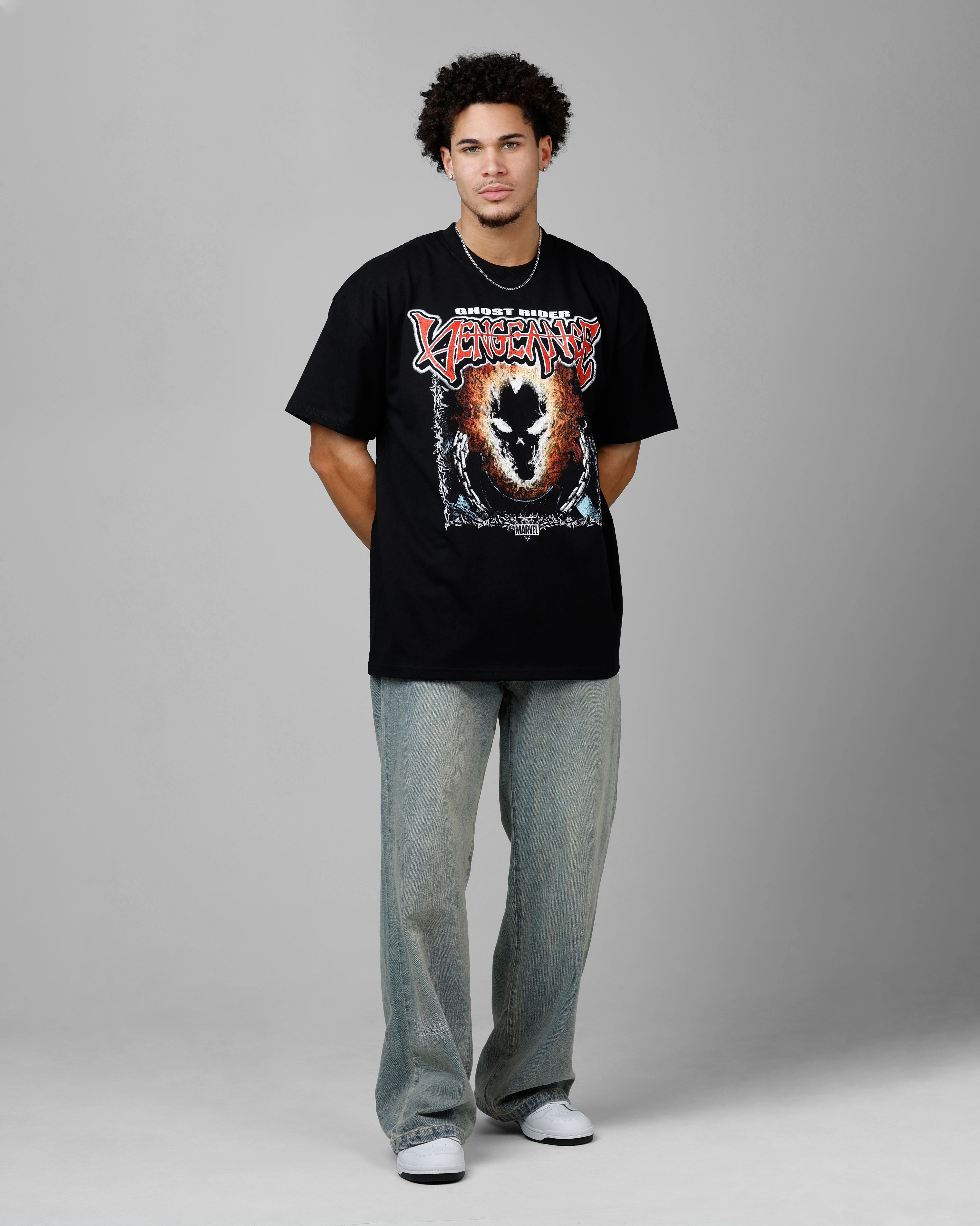 Loiter Marvel Ghost Rider Heavyweight T-Shirt Black Chic Smart Outdoor Leisure Look