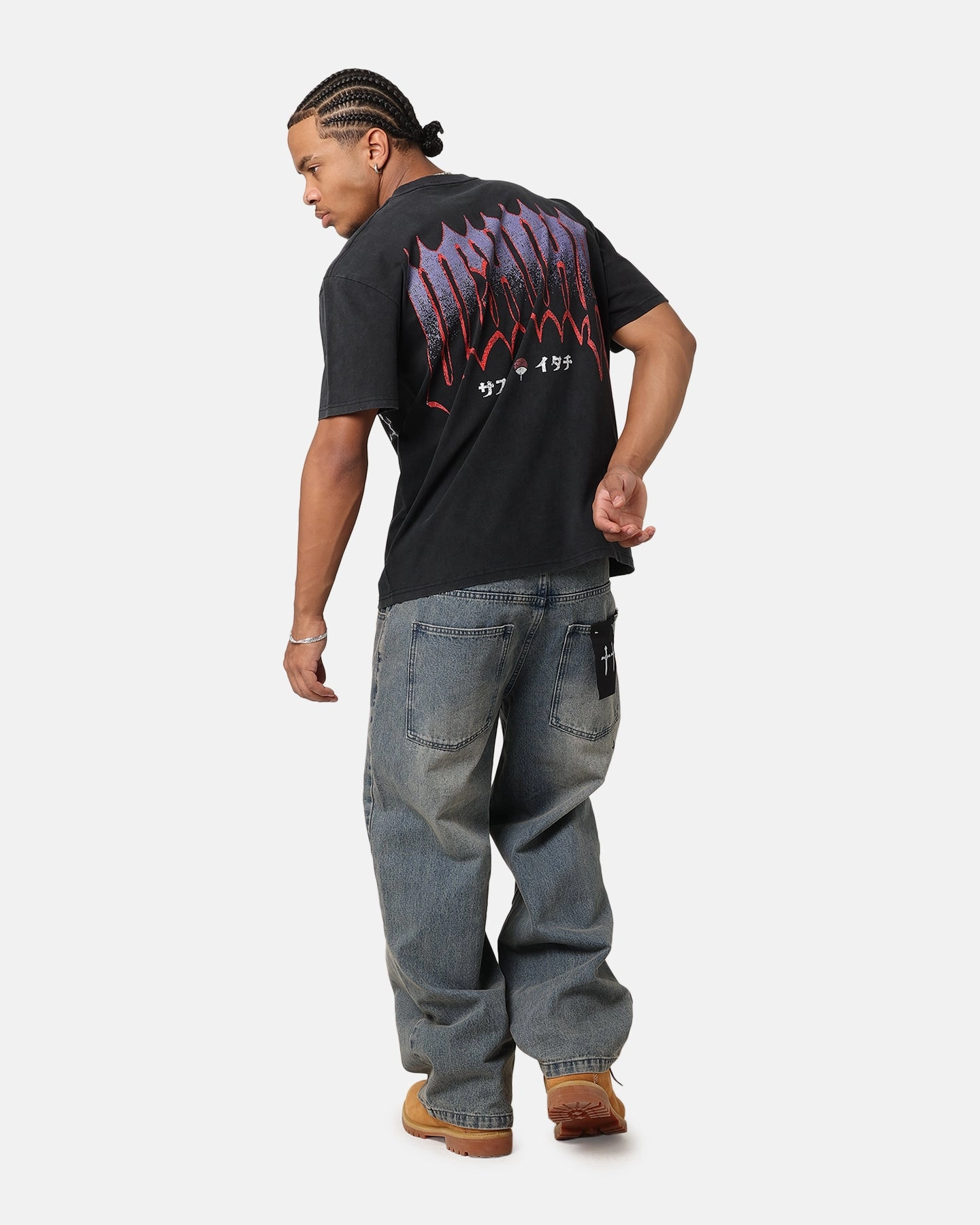 Goat Crew X Naruto Uchiha Bros Heavy T-Shirt Vintage Black Everyday Comfort Style Timeless Piece