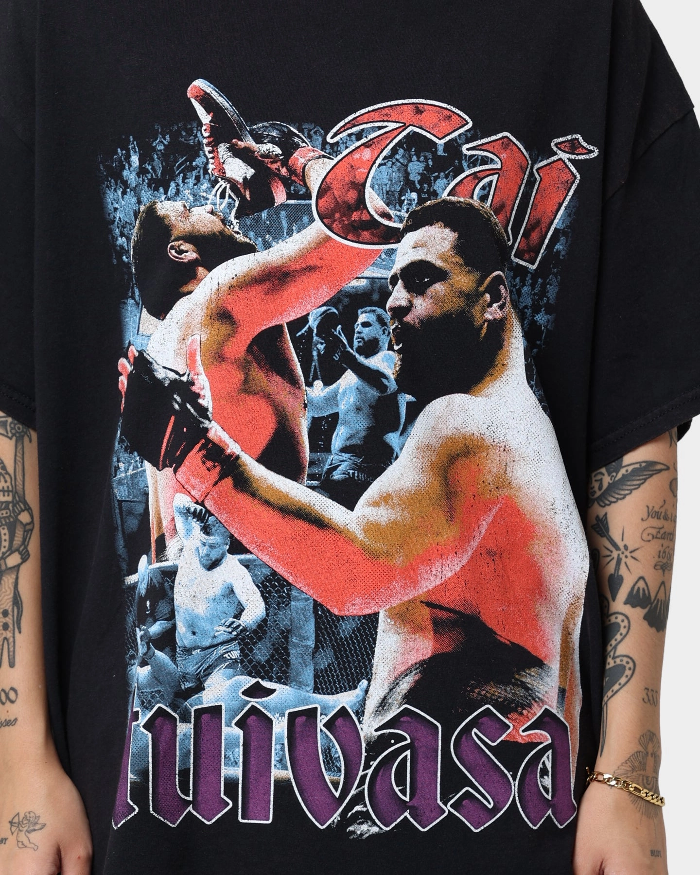 Goat Crew X Tai Tuivasa Bam Bam Vintage T-Shirt Washed Black theater visit Streetwear attitude