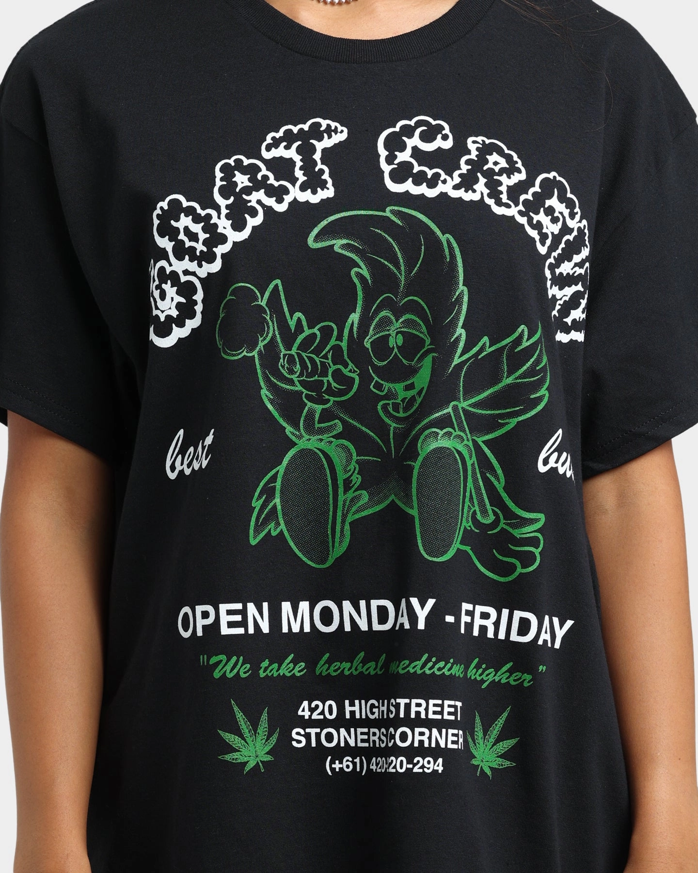 Soft And Comfortable Goat Crew Best Buds T-Shirt Black