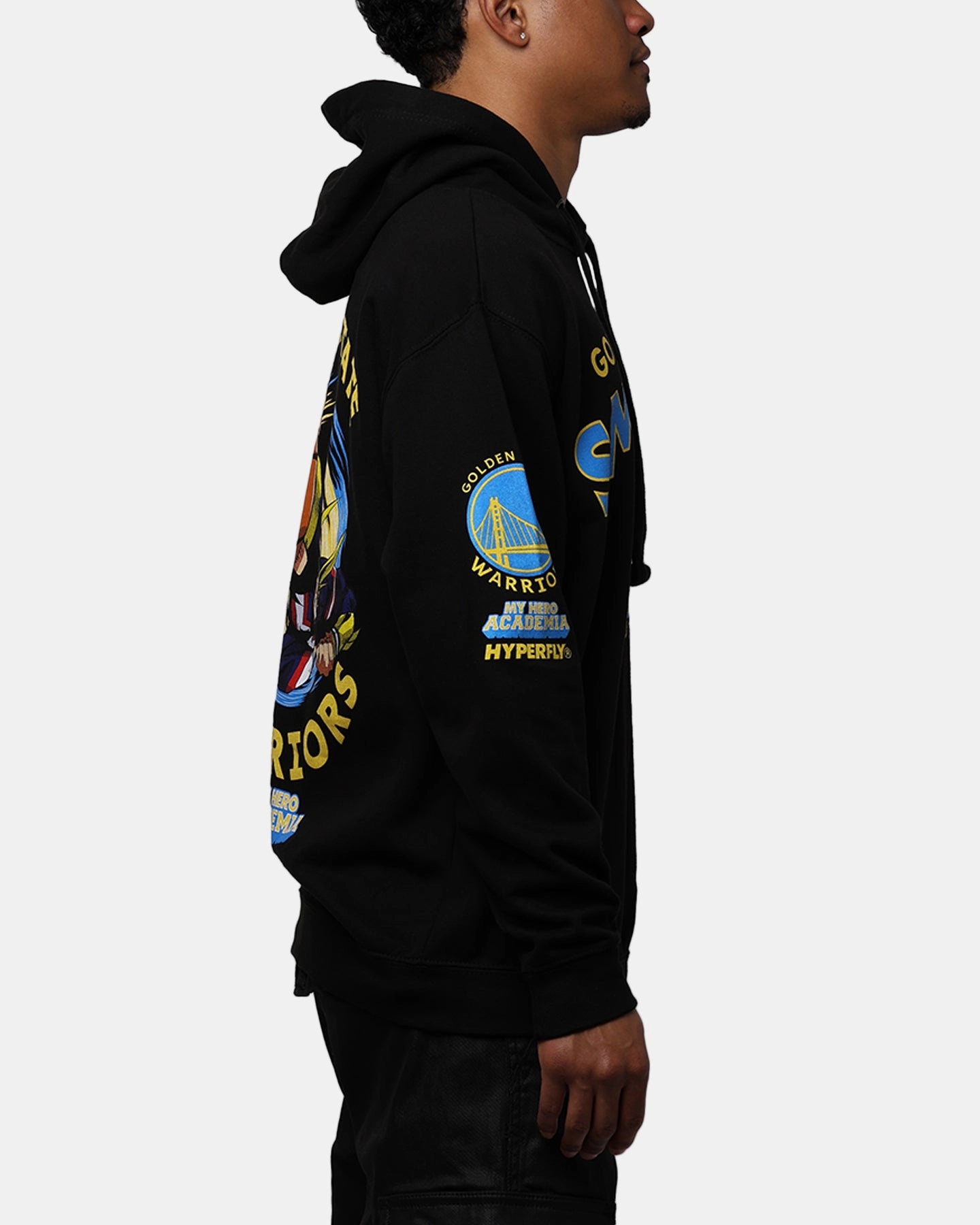 Hyperfly X My Hero Academia X NBA Golden State Warriors Hoodie Black Produce