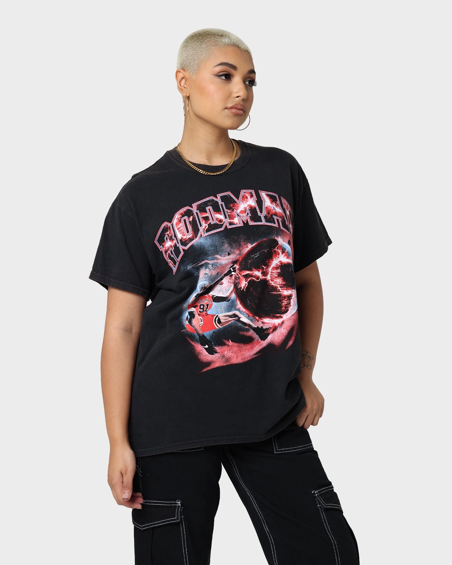 Recycled Polyester Rodman Brand Planet Dunk Vintage T-Shirt Black Wash