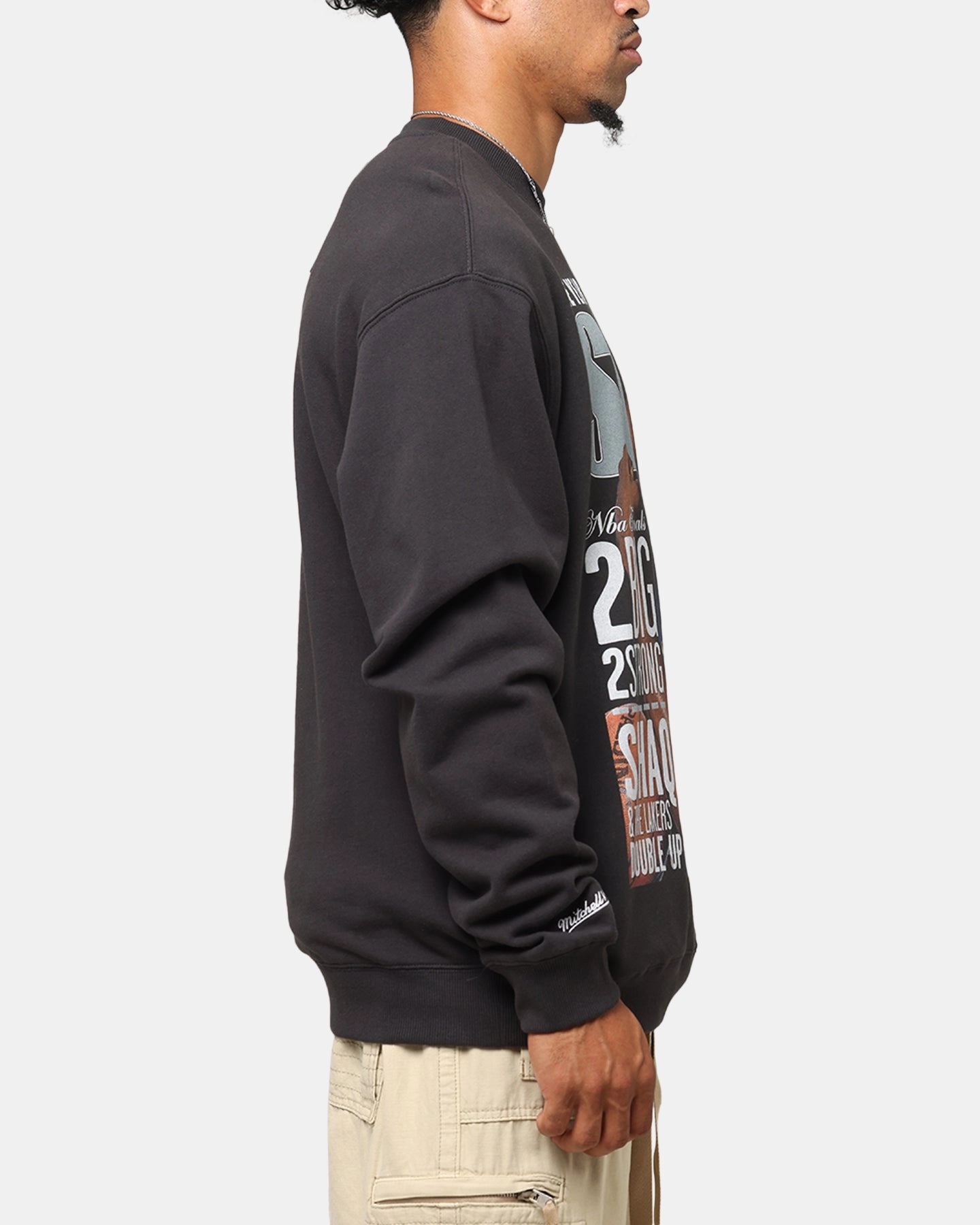 Mitchell & Ness Los Angeles Lakers Shaquille O'Neal Slam Magazine Crewneck Faded Black Cozy Street Style Crisp Air Piece