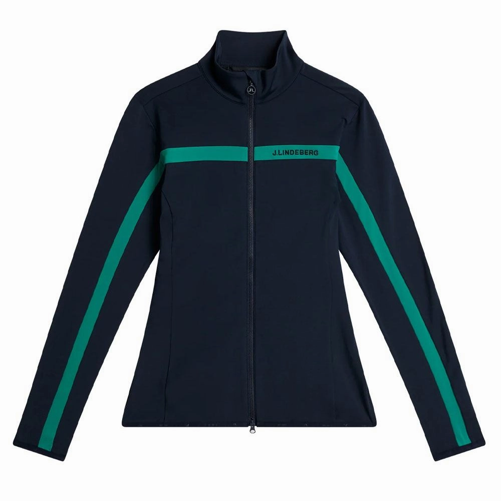 J.Lindeberg Seasonal Janice Mid Layer Golf Jacket JL Navy - FW23 Women Articulated Elbows Relaxed Comfort