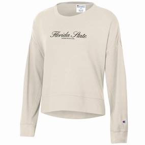 non conventional weapons Champion Women's Florida State Seminoles Sueded Crew Fleece - Ivory