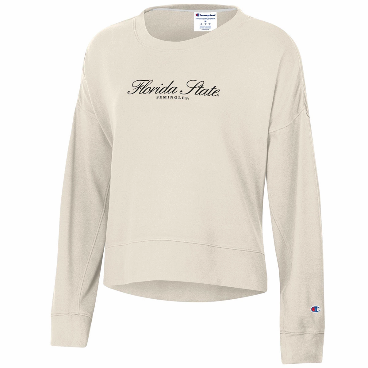 Active Lifestyle Champion Women's Florida State Seminoles Sueded Crew Fleece - Ivory