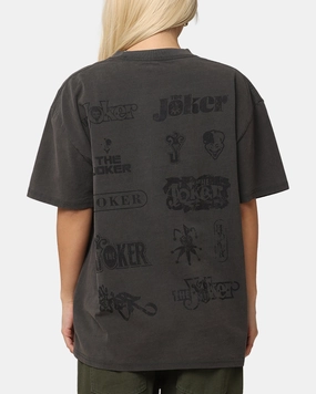 Eco Friendly Fabric Day-to-Night Look American Thrift X DC Batman The Joker Joker Logos Heavy T-Shirt Black Wash