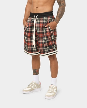 EN ES Team Basketball Shorts Red Plaid water sports gear