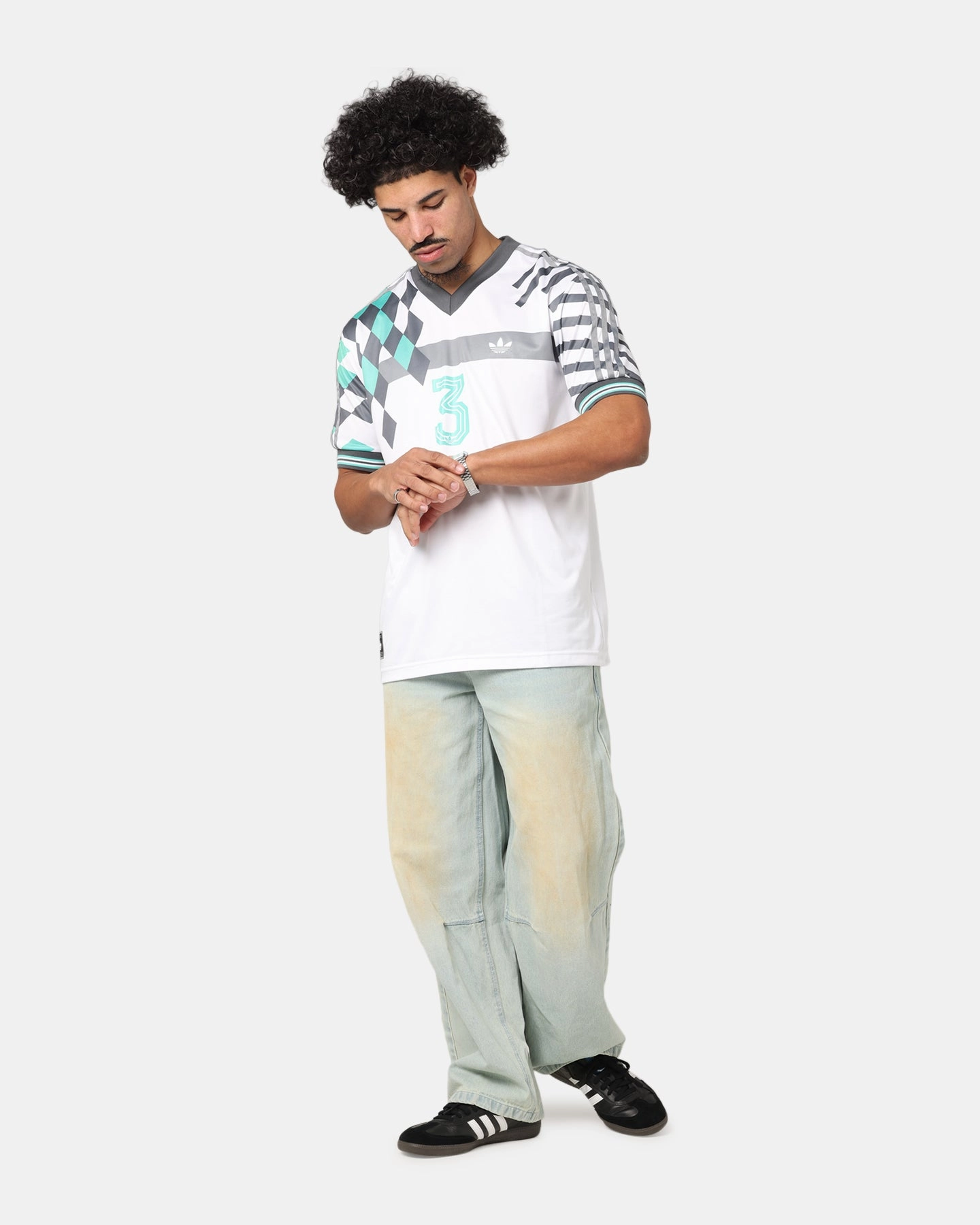 Adidas Nuwave 90's Jersey White Relaxed Performance Weightless Layer