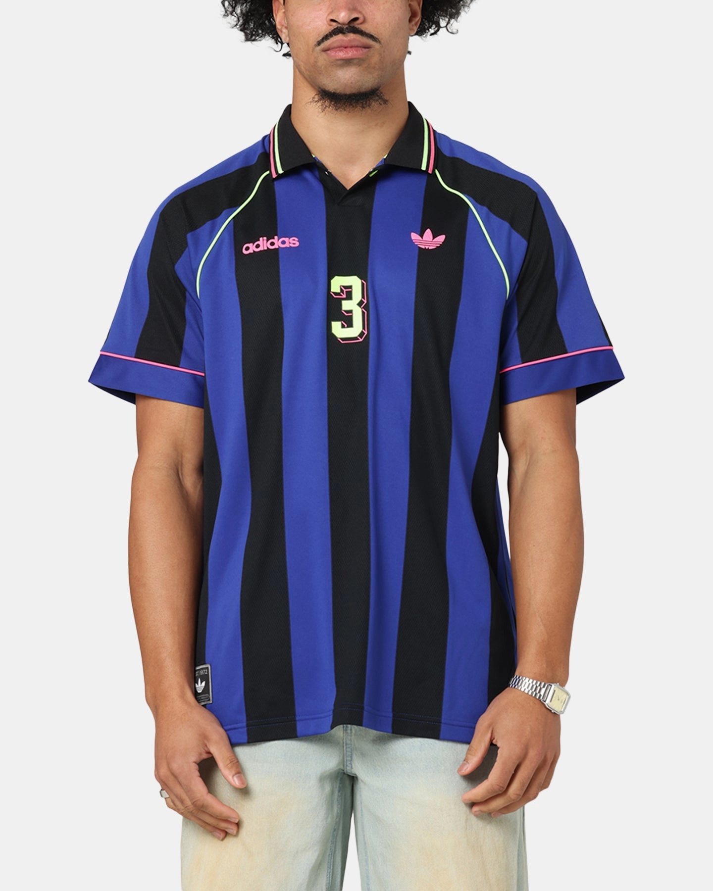Adidas Jacquard Jersey Blue/Black Modular Panel Layouts Thermoregulating Technology