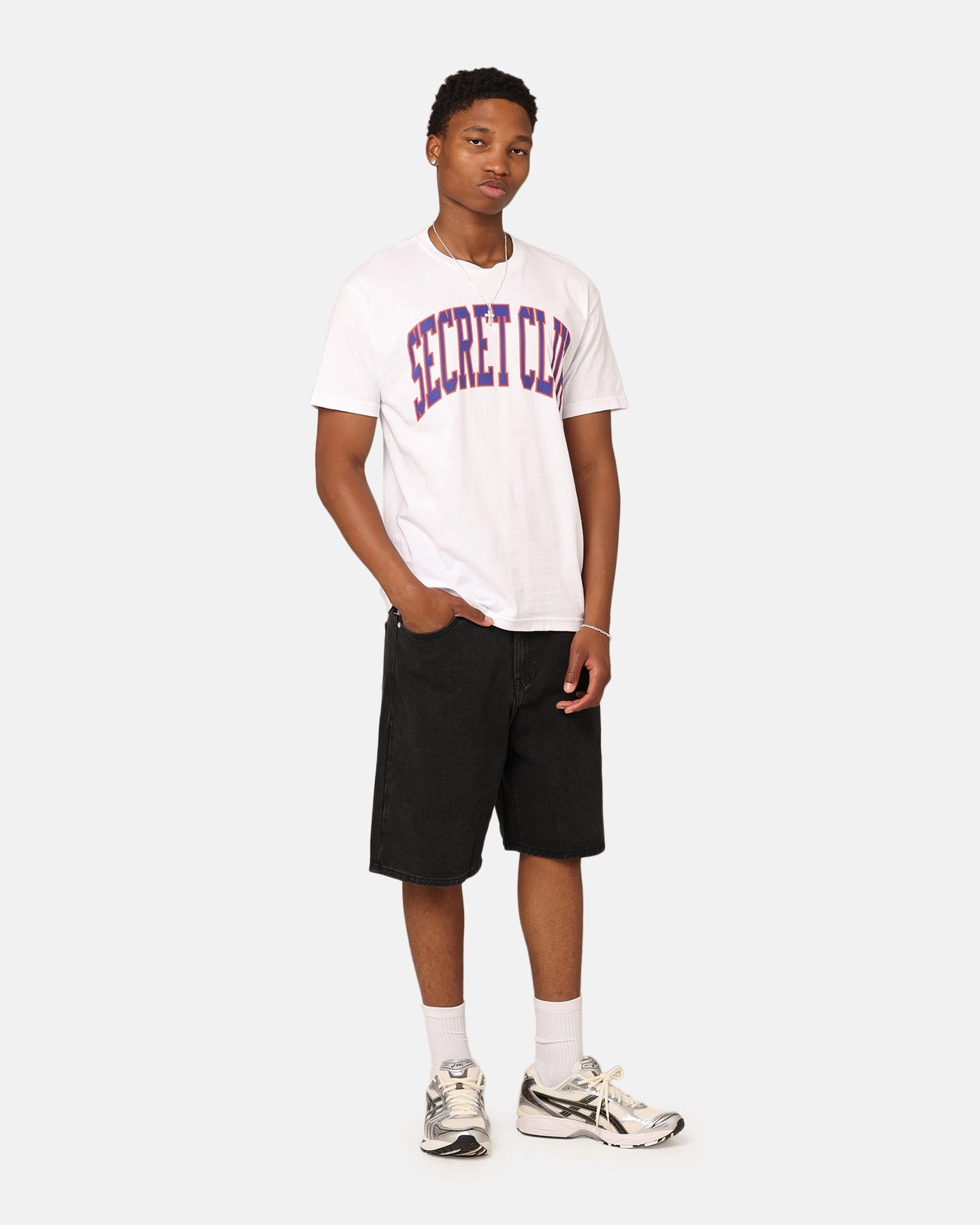 Minimal Comfort Style Secret Club Arc T-Shirt White