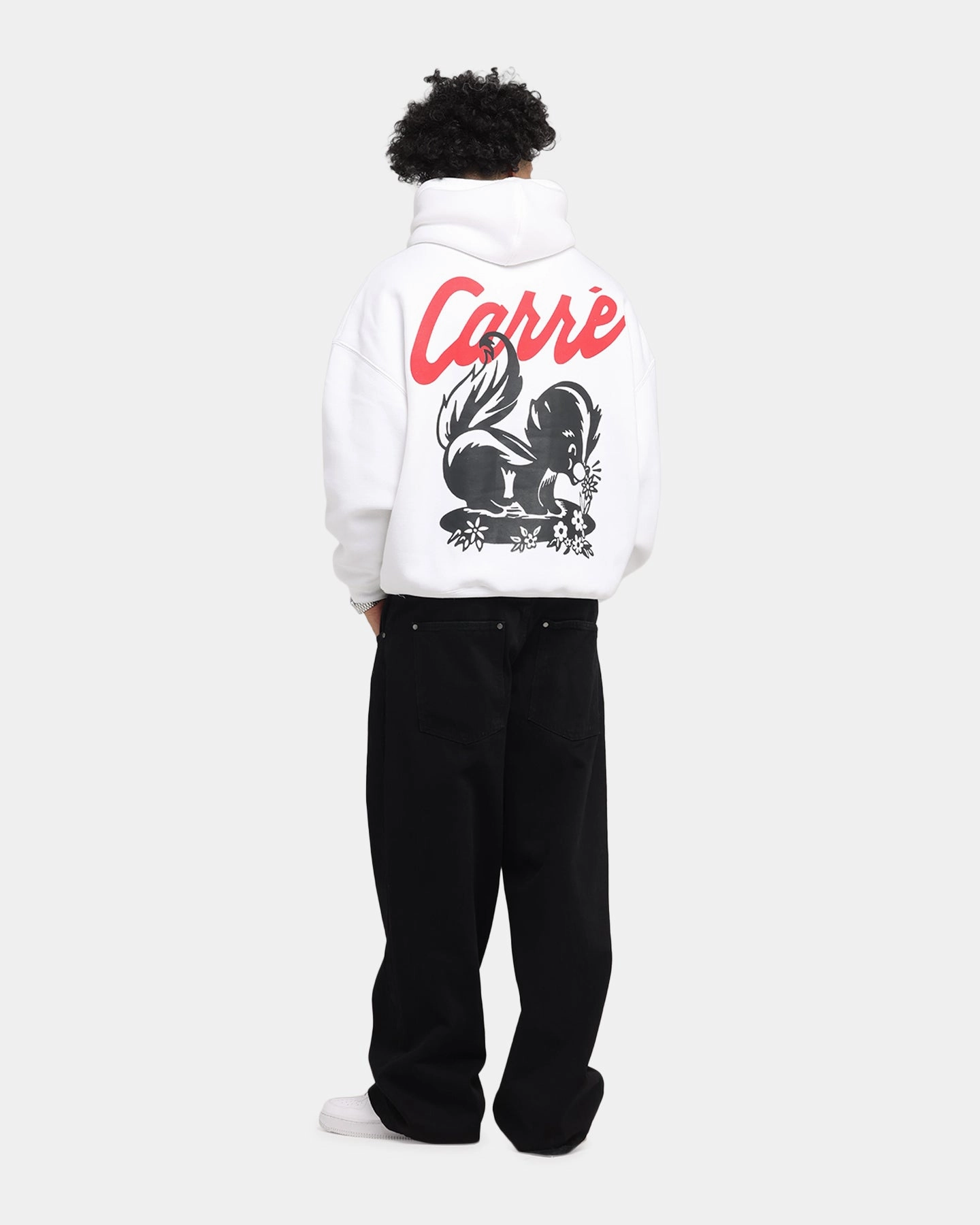 Body Mapped Ventilation Carre Pepe Hoodie White