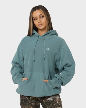 Winter Outer Layer HighCollar Design Champion Reverse Weave Garm Dye Hoodie Aqua Tonic