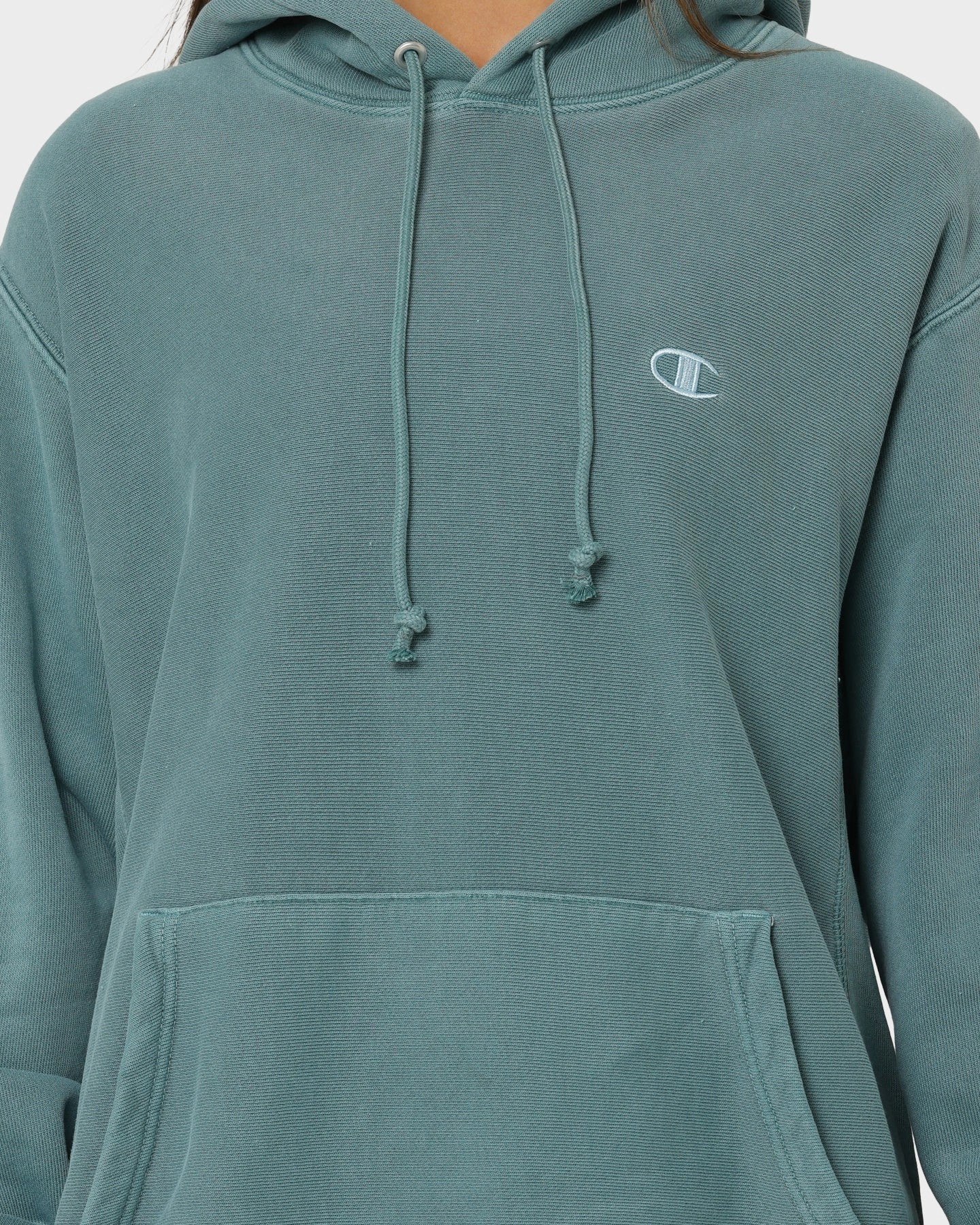 Champion Reverse Weave Garm Dye Hoodie Aqua Tonic Symbol