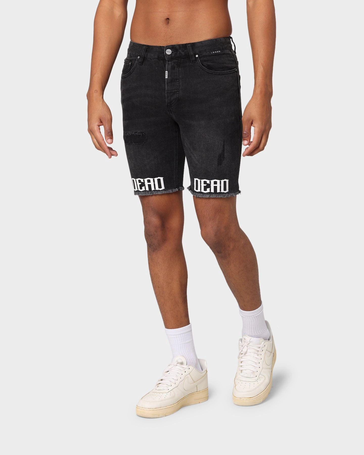 Dead Studios Destroy Denim Short Washed Black Casual Comfort