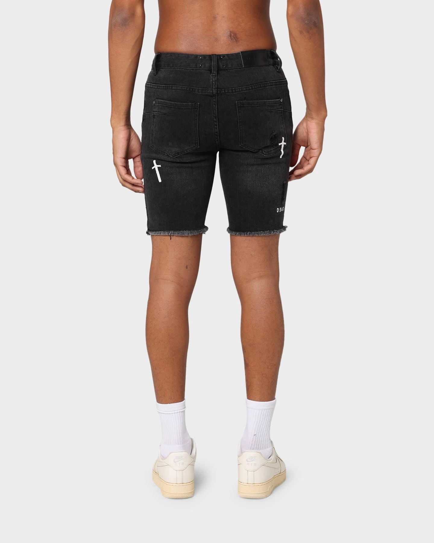 Chill Mood Dead Studios Destroy Denim Short Washed Black
