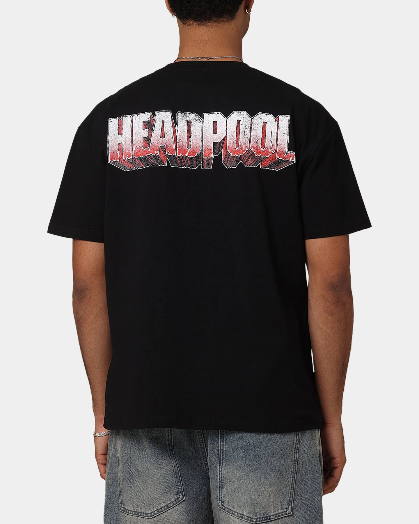 Leisure Wear Goat Crew Marvel Deadpool Headpool Vintage T-Shirt Black Acidwash