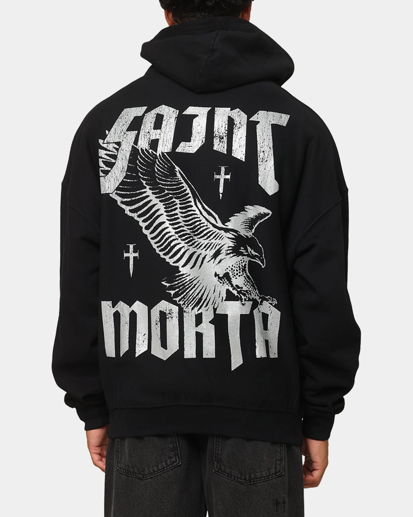 Active Protection Saint Morta Ride Or Die Boxy Hoodie Black