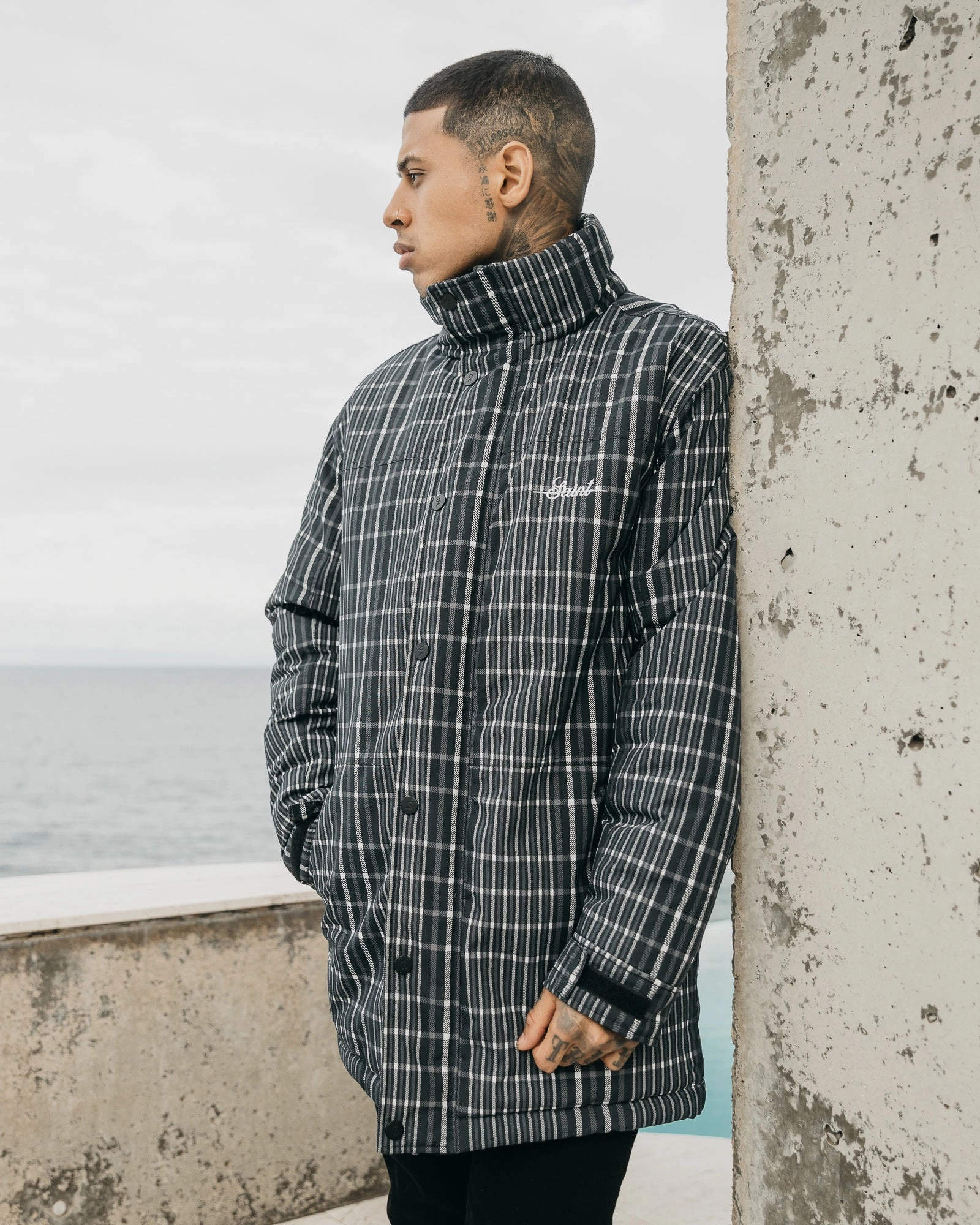 City Streets Saint Morta Mercy Merci Plaid Jacket Black