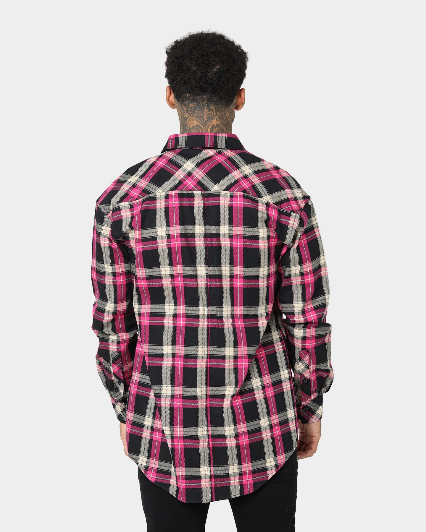 Saint Morta Prima Long Sleeve Flannel Shirt Black/Pink Climb Odor Control Fabric