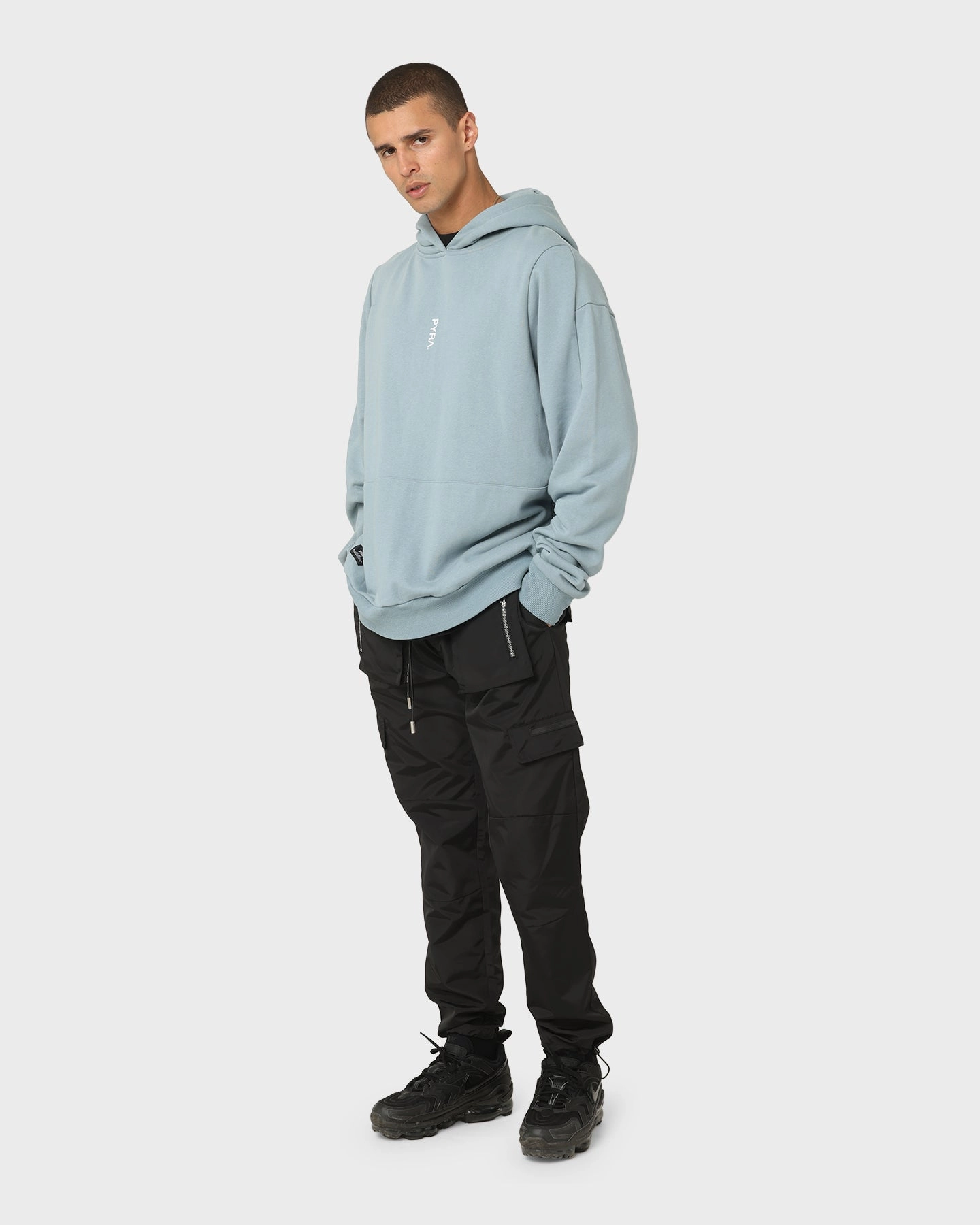 Vegan Soft Touch PYRA Blaze Hoodie Grey Mist