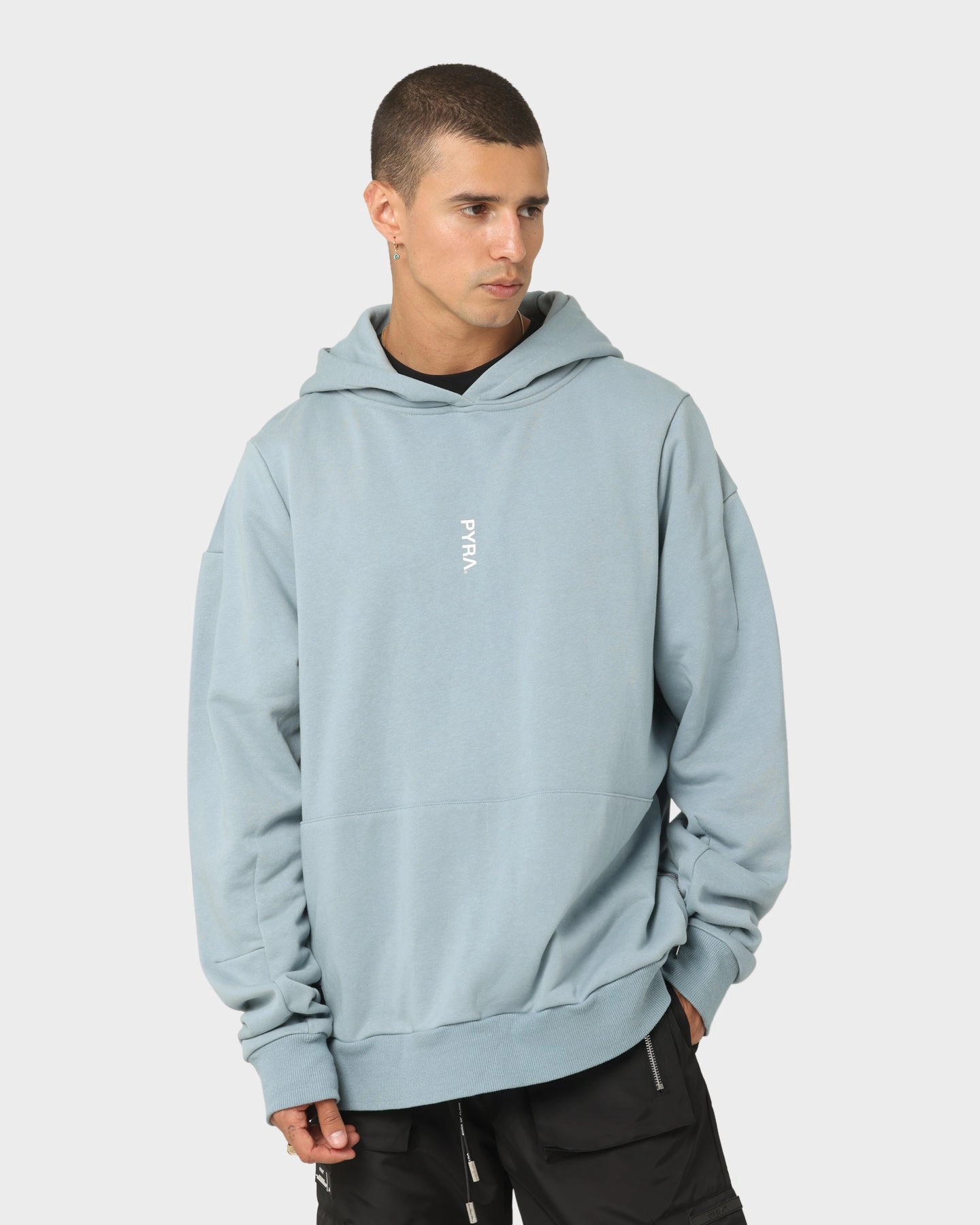 PYRA Blaze Hoodie Grey Mist Stretch Knit Fabric
