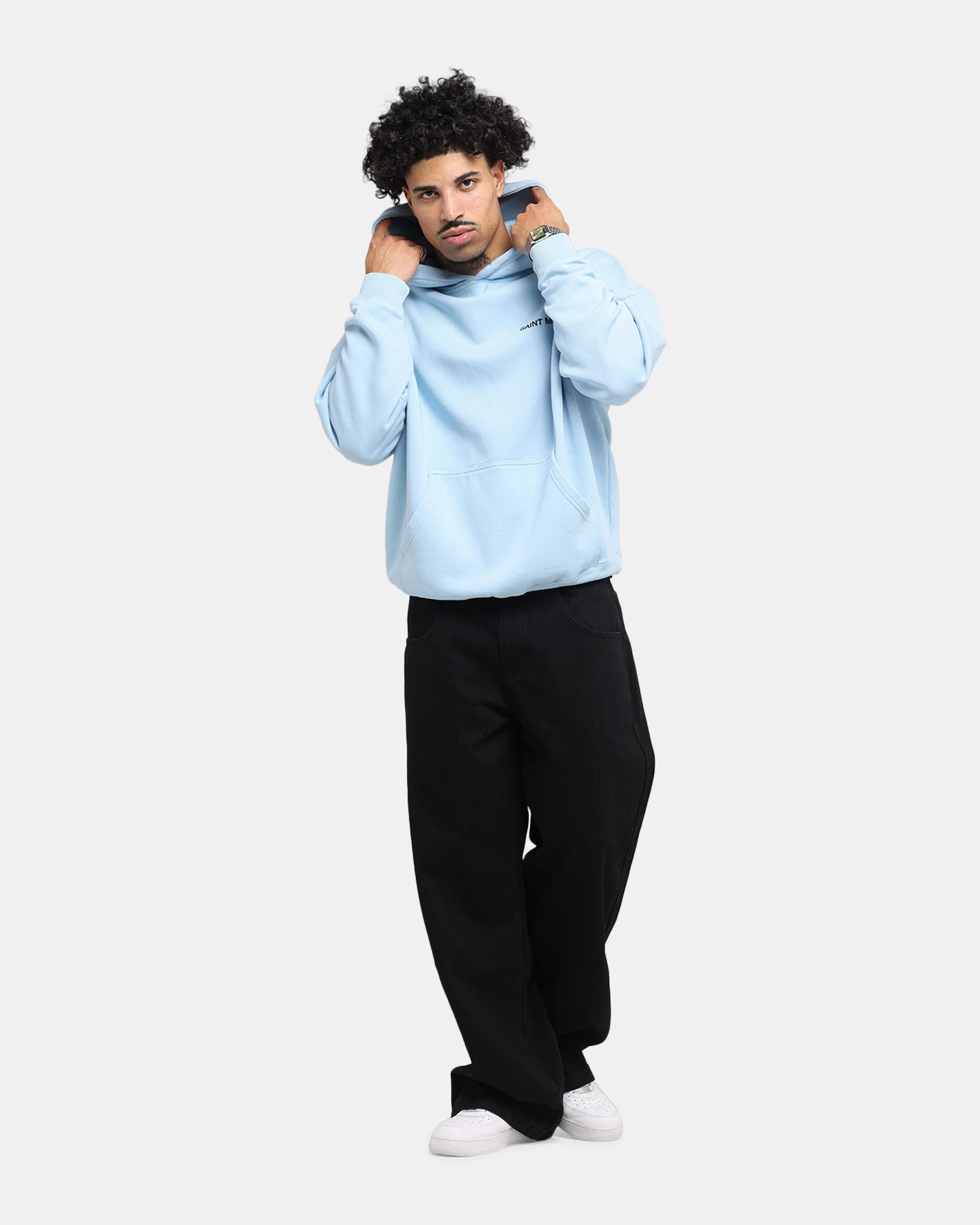 Age Saint Morta Awakening Boxy Hoodie Light Blue