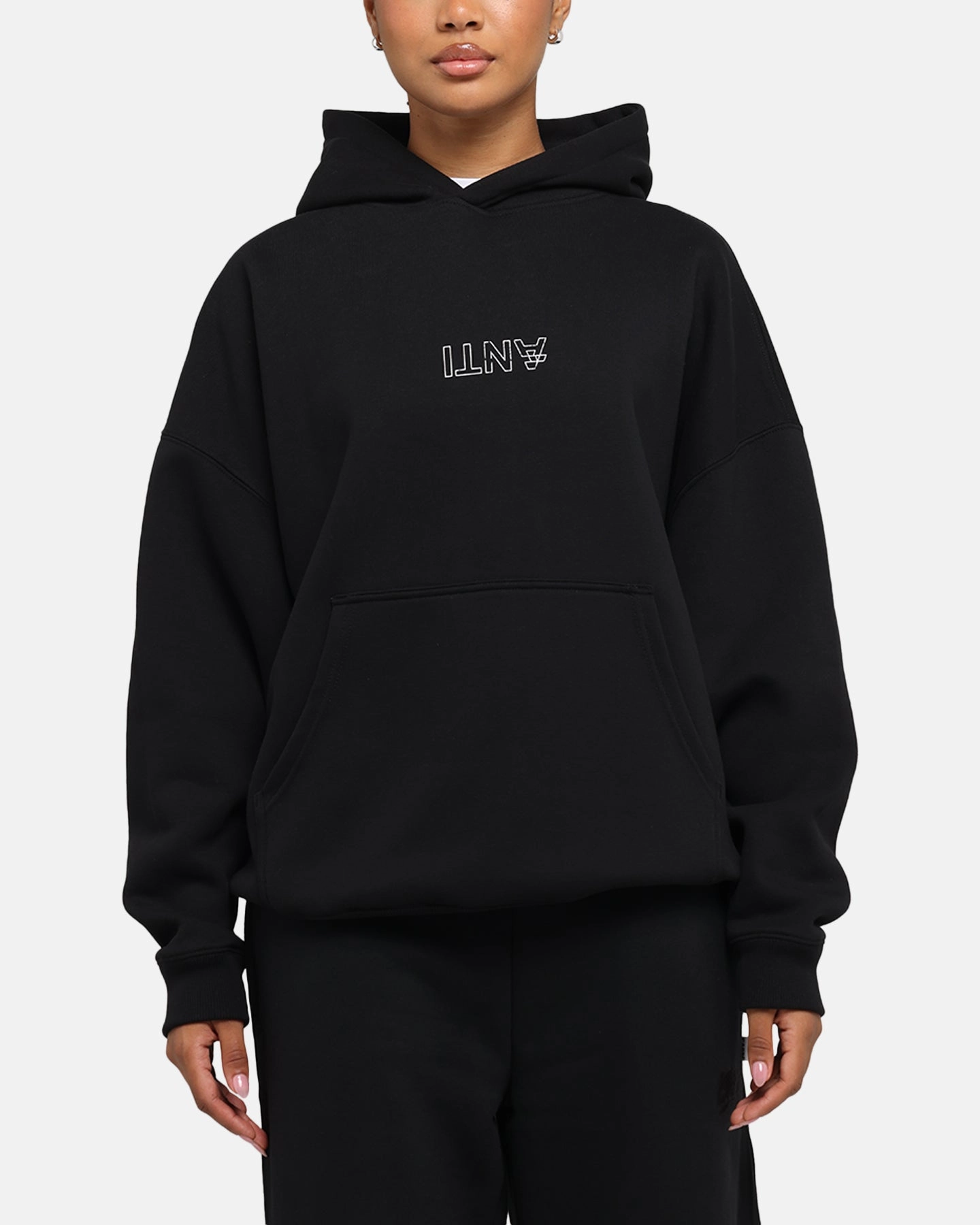 The Anti Order Truth In Chaos Boxy Hoodie Black Party outfit