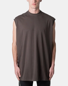 MNML Sleeveless Tunic T-Shirt Vintage Black Relaxed Comfort Fit AntiPilling