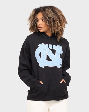Anti Slip Collar NATIONAL COLLEGIATE ATHLETIC ASSC UNC Tar Heels Team Crest Vintage Hoodie Vintage Black