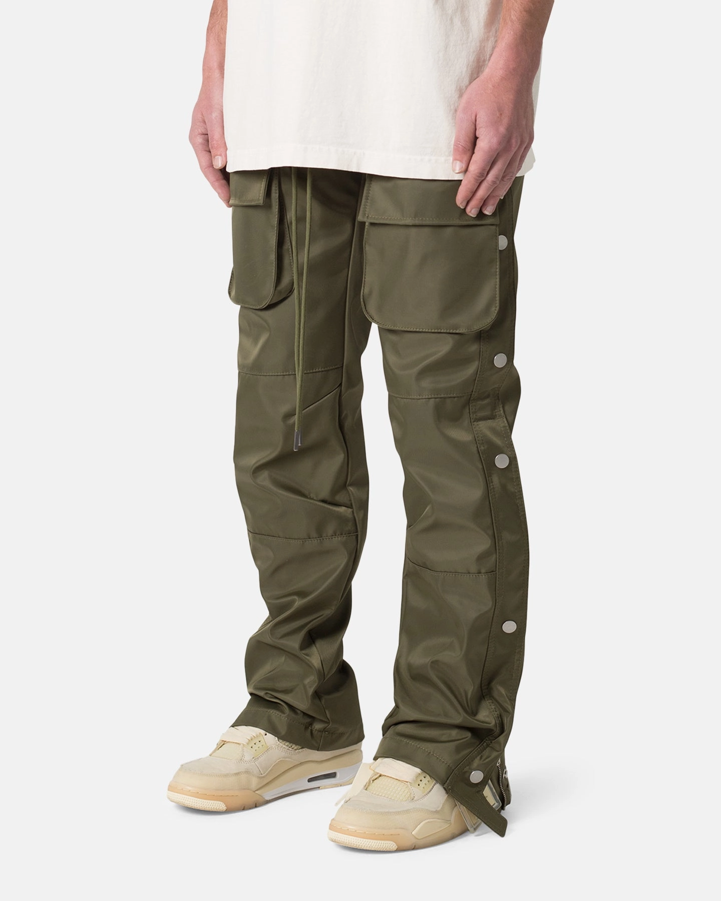 Classic Look Flexible Fit MNML Snap Front Cargo Pants Olive