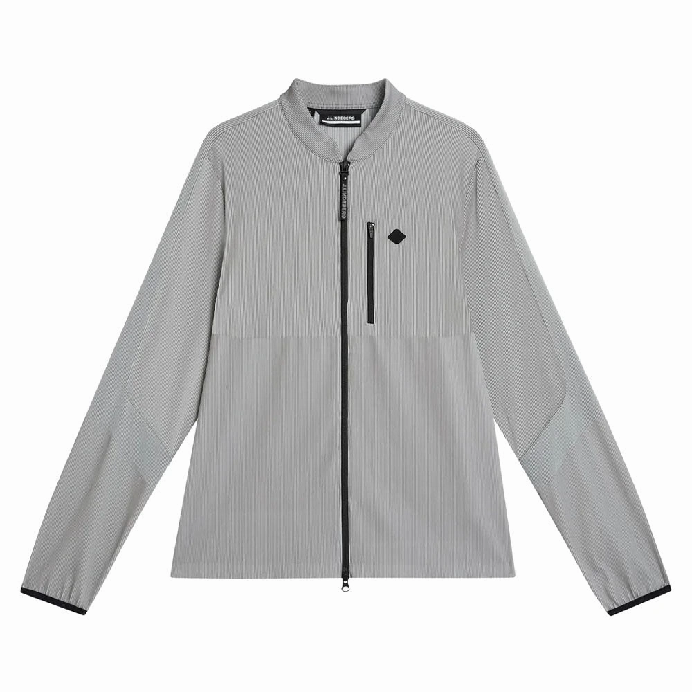 ElasticWaistband J.Lindeberg Sneaky Full Zip Mid Layer Golf Jacket Gray Melange - FW23 Men