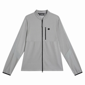 Weatherproof Zippers J.Lindeberg Sneaky Full Zip Mid Layer Golf Jacket Gray Melange - FW23 Men