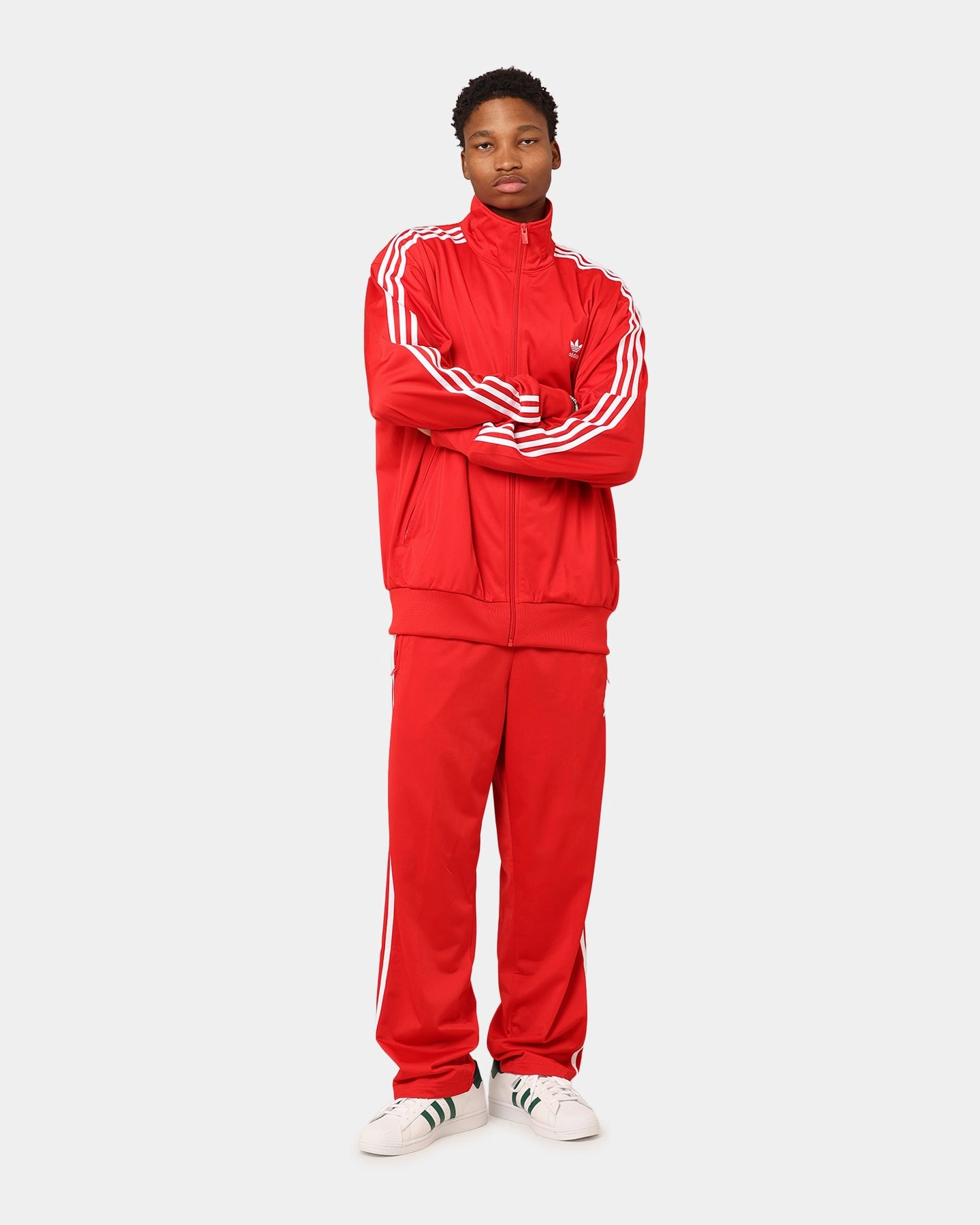 Fall Friendly Double Layered Edging Adidas Classics Firebird Track Jacket Better Scarlet/White
