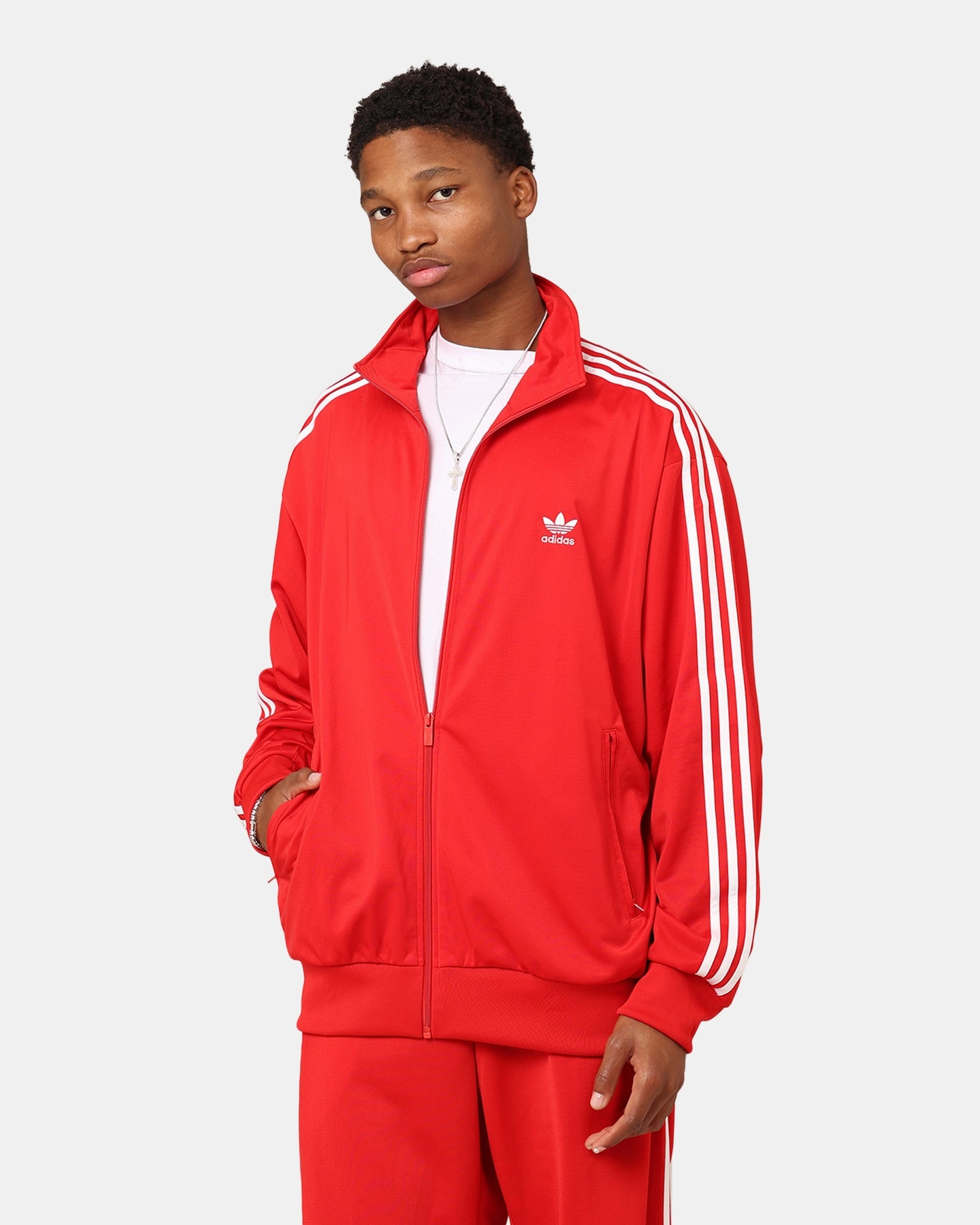 Adidas Classics Firebird Track Jacket Better Scarlet/White Bronzer Party