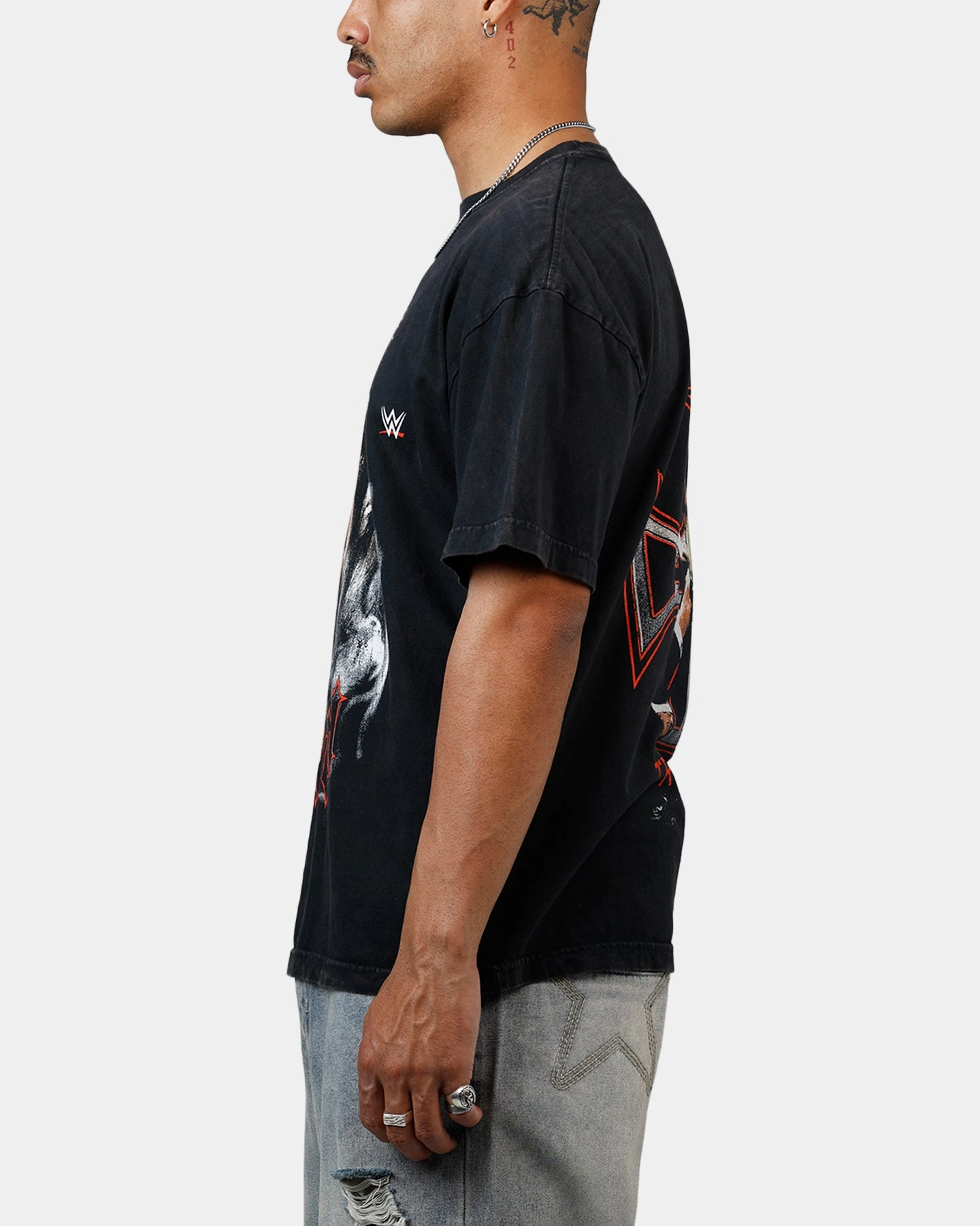 Award-winning UPF Rated Fabric Culture Kings X WWE Triple H Wrestlemania XLI Vintage T-Shirt Black Acidwash