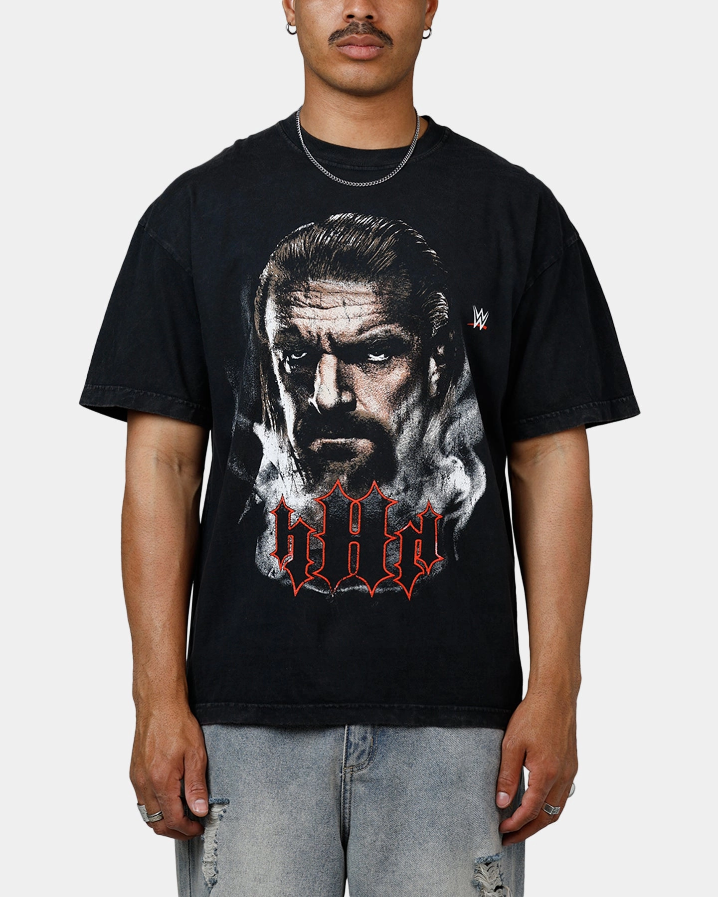 Culture Kings X WWE Triple H Wrestlemania XLI Vintage T-Shirt Black Acidwash Quick Wear Outdoor Smart