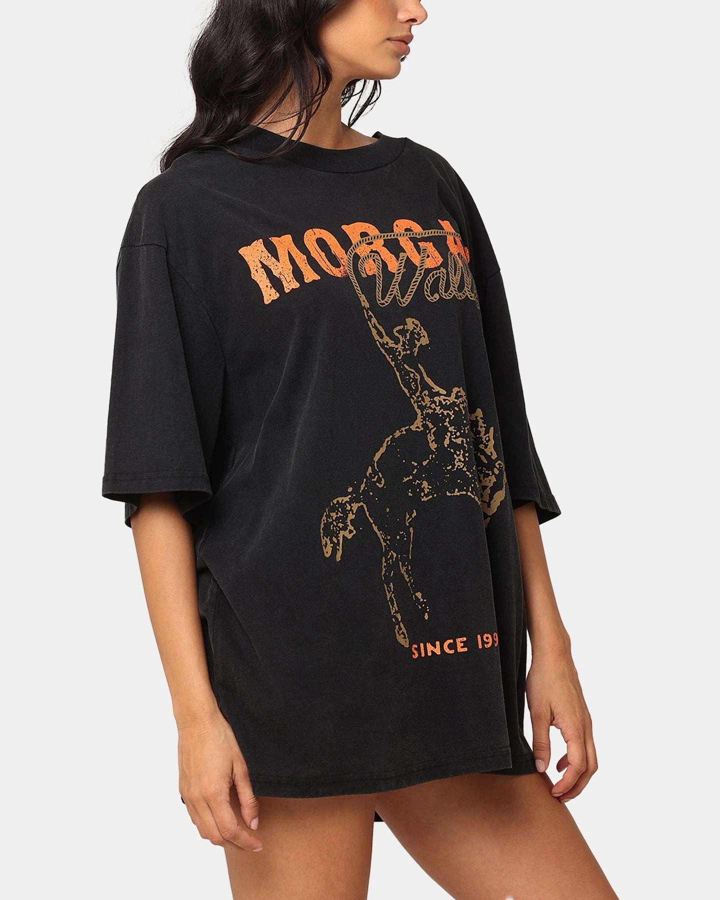 Anti Static Treatment sporty wear Morgan Wallen Cowboy T-Shirt Washed Black