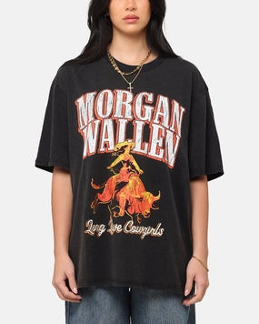 Travel Light Low Profile Collar Morgan Wallen Long Live Cowgirls T-Shirt Washed Black
