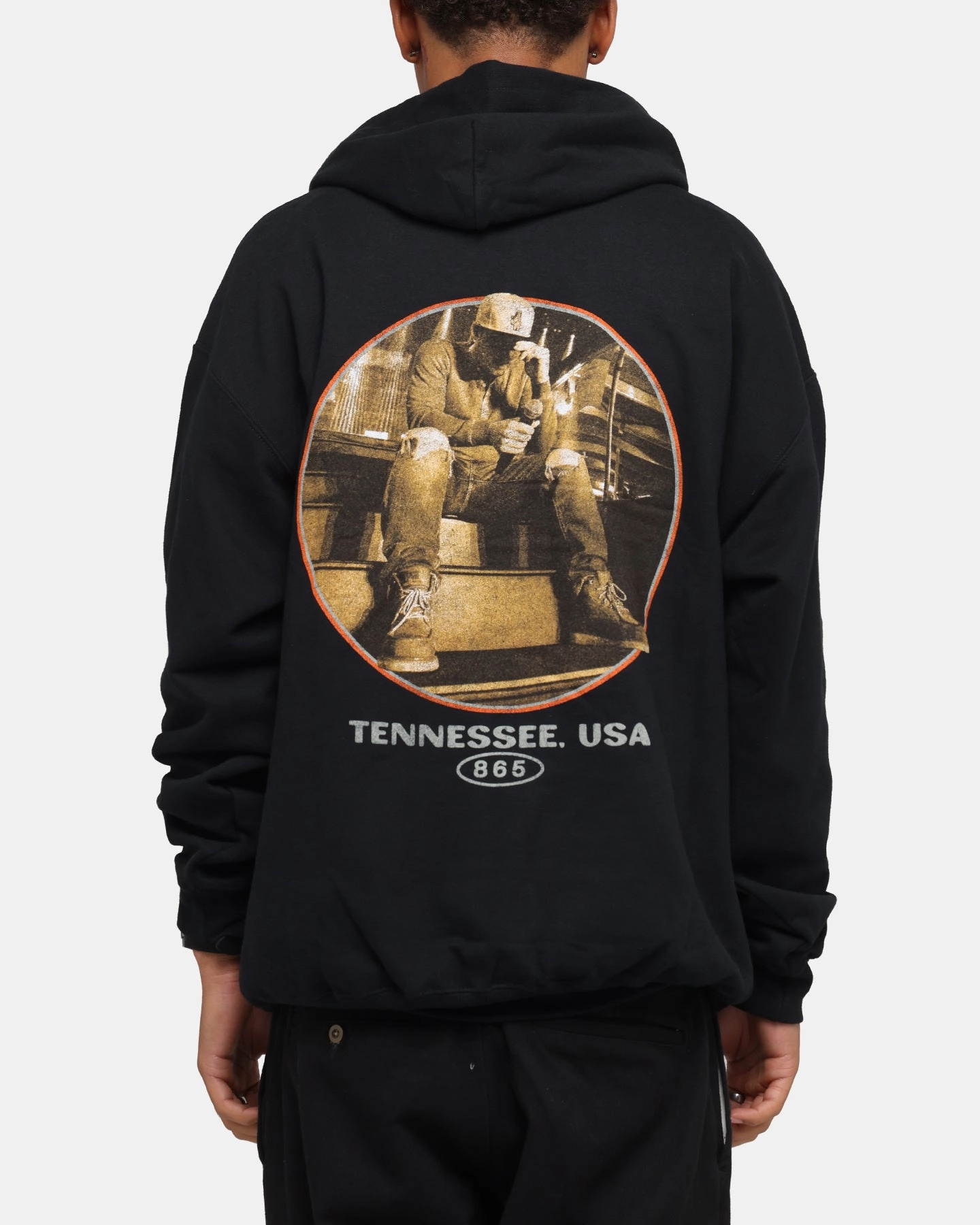 Stretchable Fabric Cross Ventilation Channels Morgan Wallen Morgan Tennessee Hoodie Washed Black