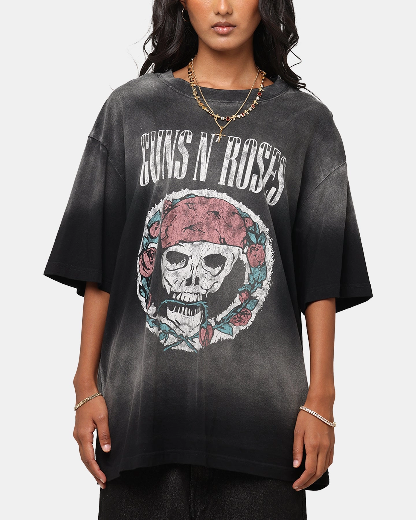 safe for skin Luxurious Guns N Roses LA Roses Vintage T-Shirt Washed Black