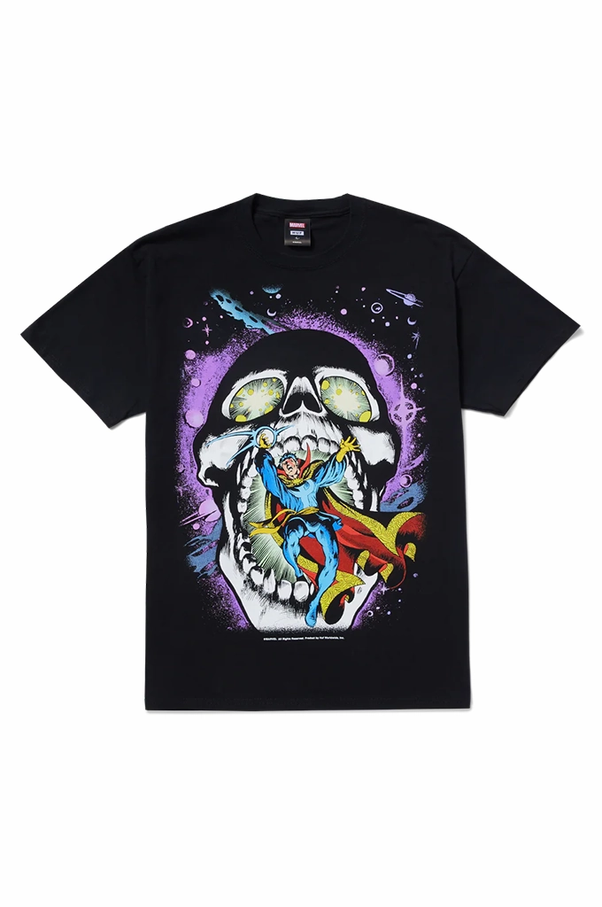 HUF x Avengers Strange Skull SS Tee VintageWashEffect
